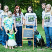 Amanda (Hux) Wright and her family after her first liver transplant.