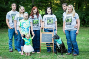Amanda and her family after her first liver transplant.