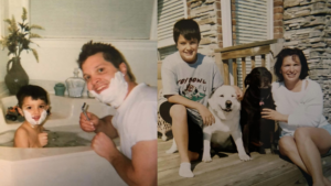 Jake Reed as a kid with his parents. 